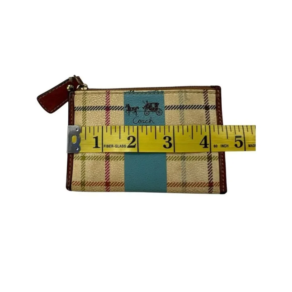Coach Heritage Blue Stripe Key Chain Card Holder